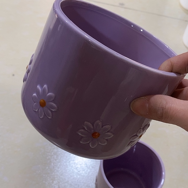 摆件陶陶盆有孔 瑕疵介意勿拍