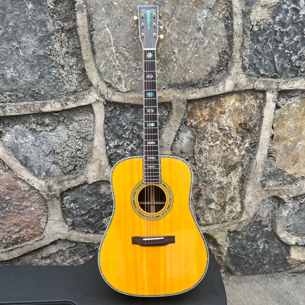 顶端复刻D45 全单民谣木吉他 云杉玫瑰木 低弦距专业演奏41寸吉他