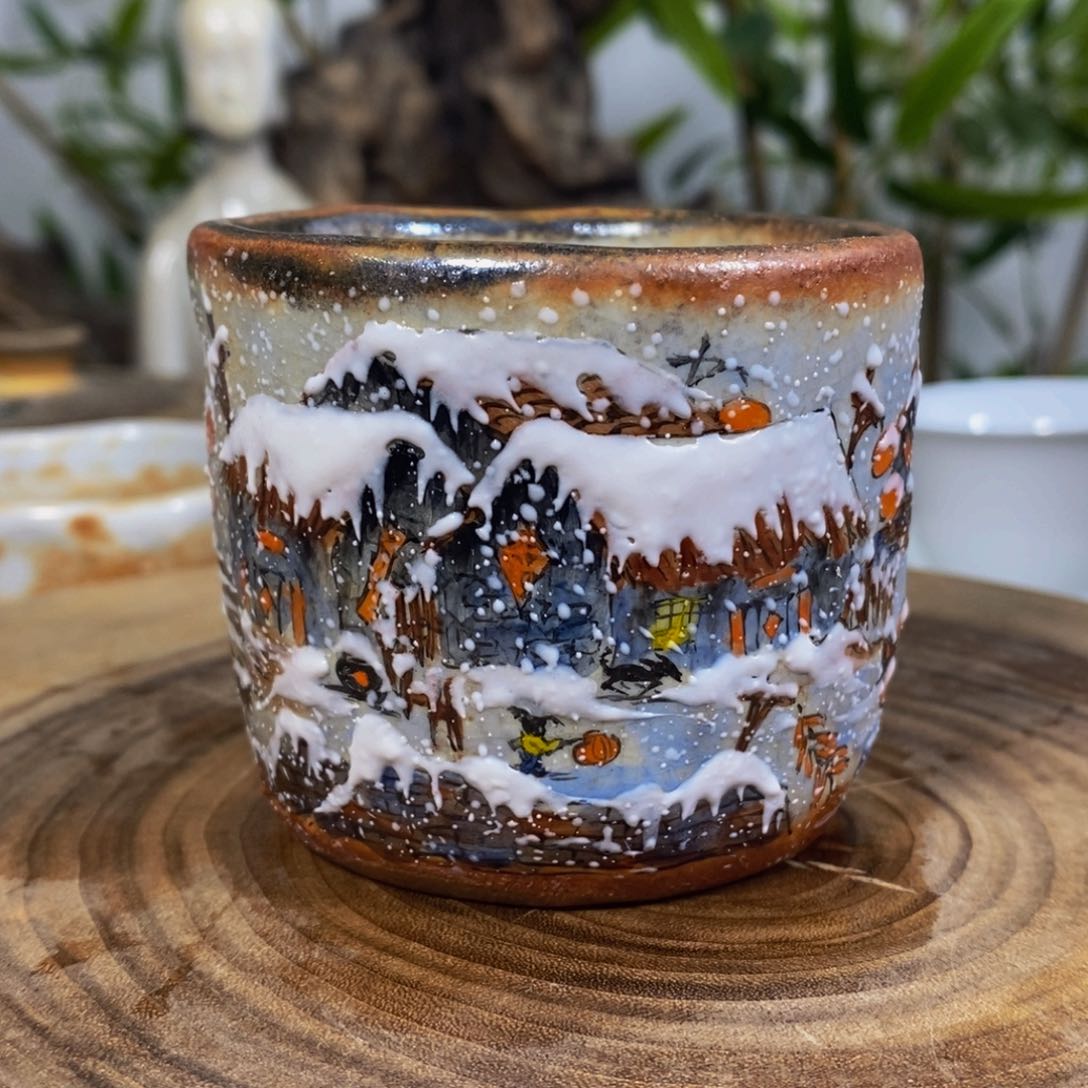 景德镇匠心窑手工治野雪景水杯
