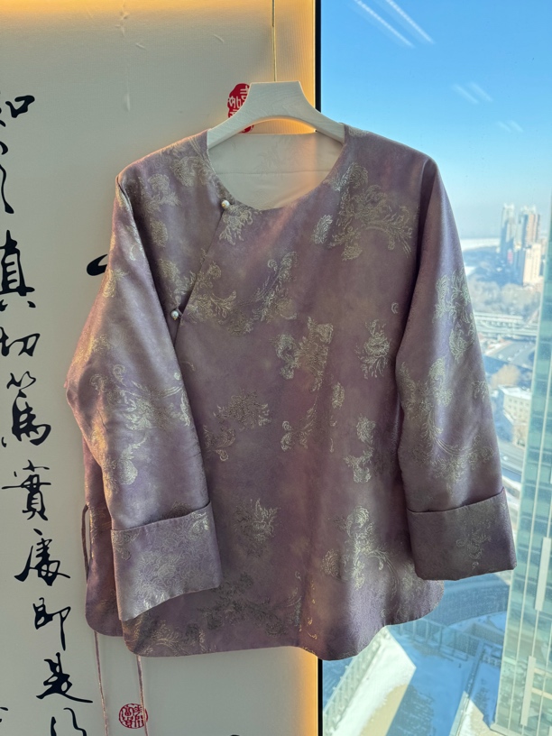 腰果花织金加棉外套