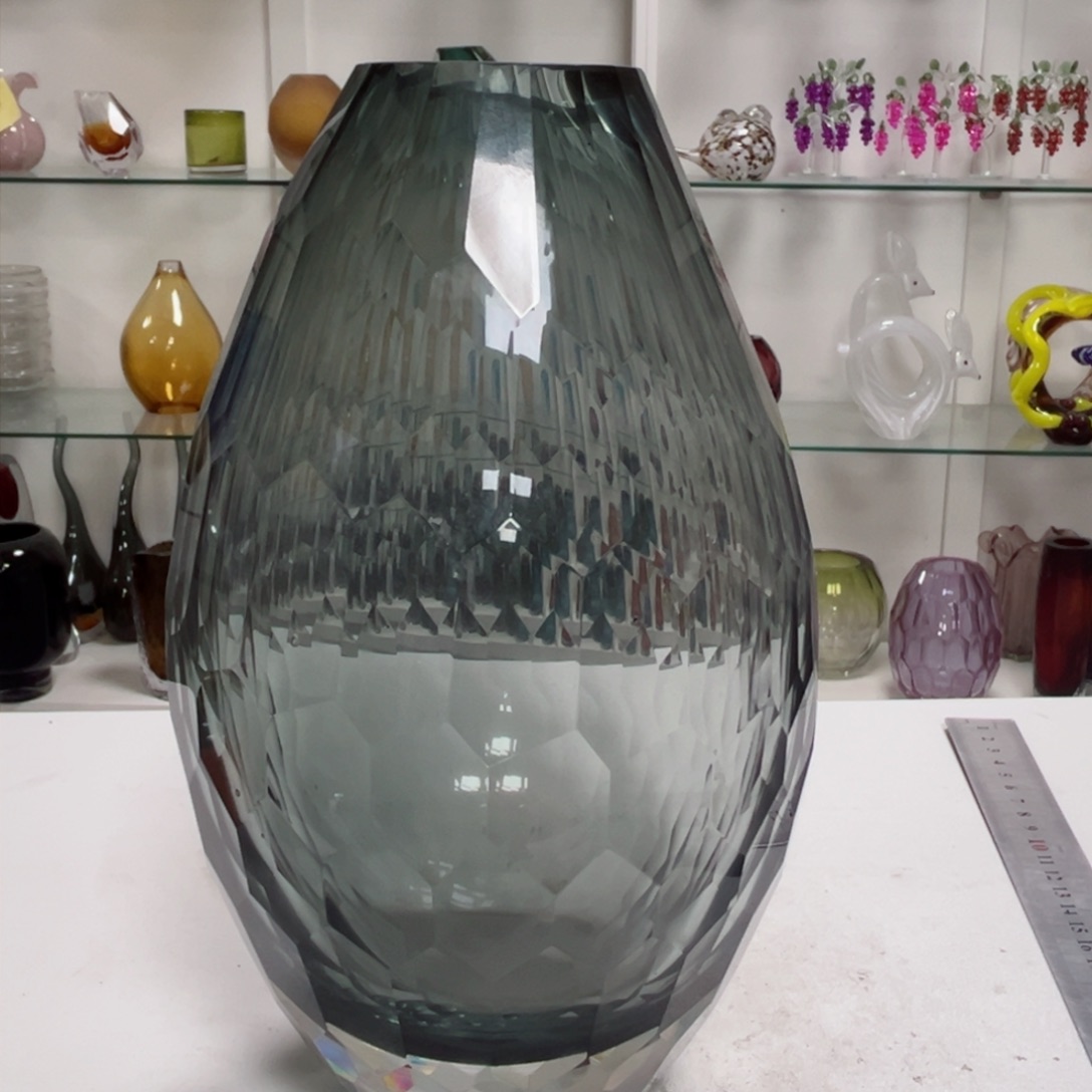 幻彩琉璃花器纯手工制作高度 26