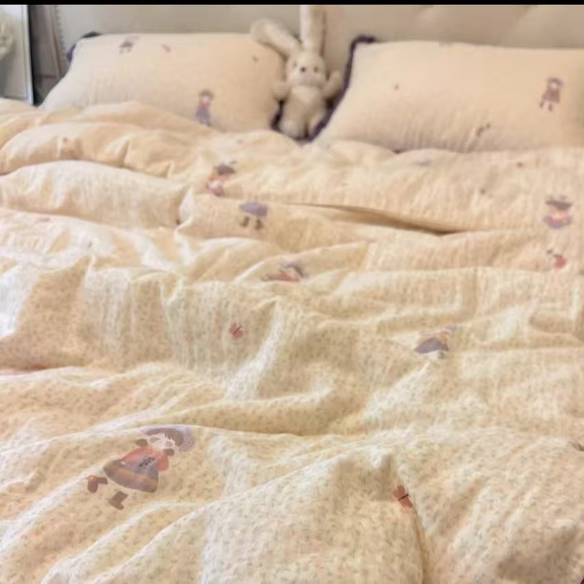 【春日女孩被套】四季柔软ins风少女心被套简约法式床品