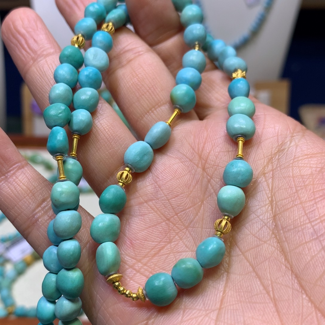 绿松石18K金镶嵌项链