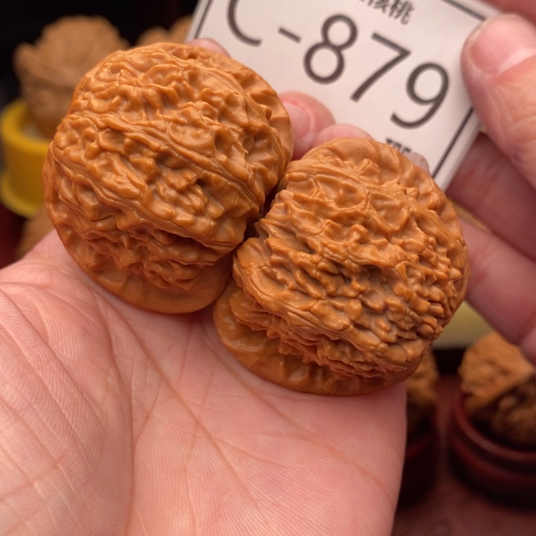 文玩核桃把件闷白41