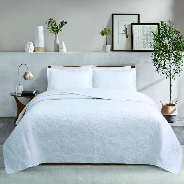 纯棉高货大提花床盖三件套230*250±5