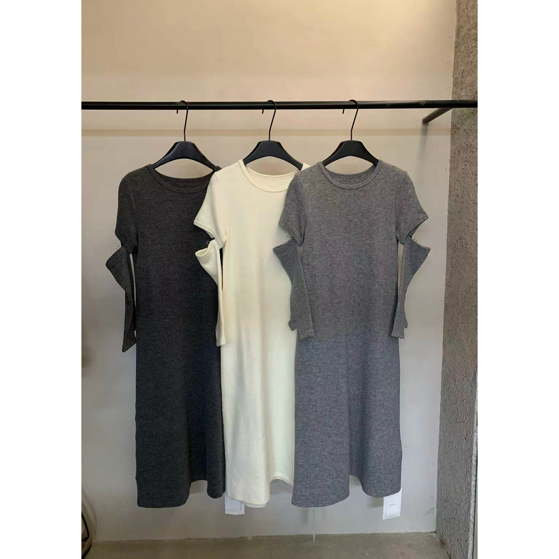 abow@83276 韩系休闲百搭袖套毛衣裙12-26