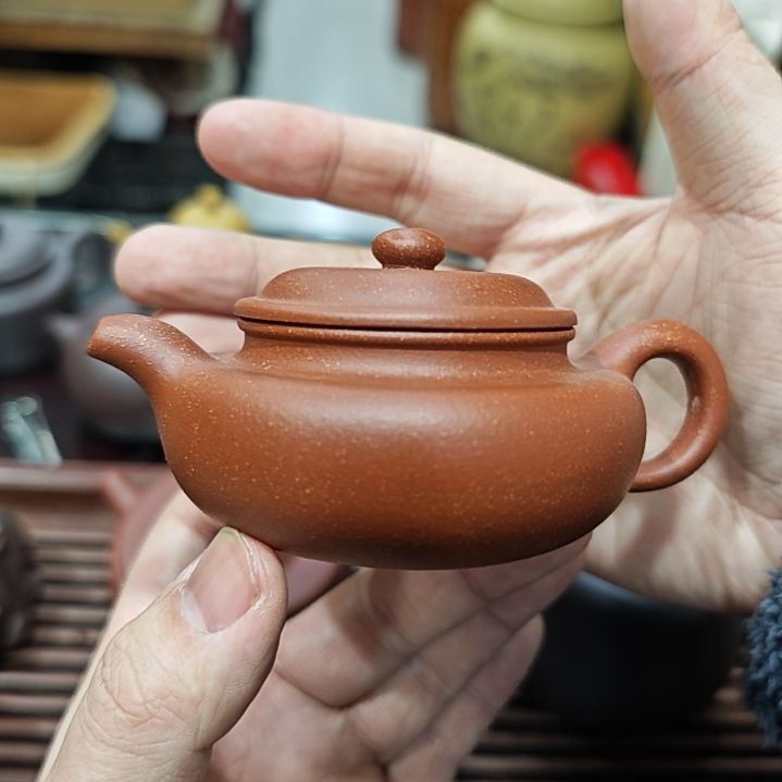 紫砂茶壶神****舞红降坡仿古130cc