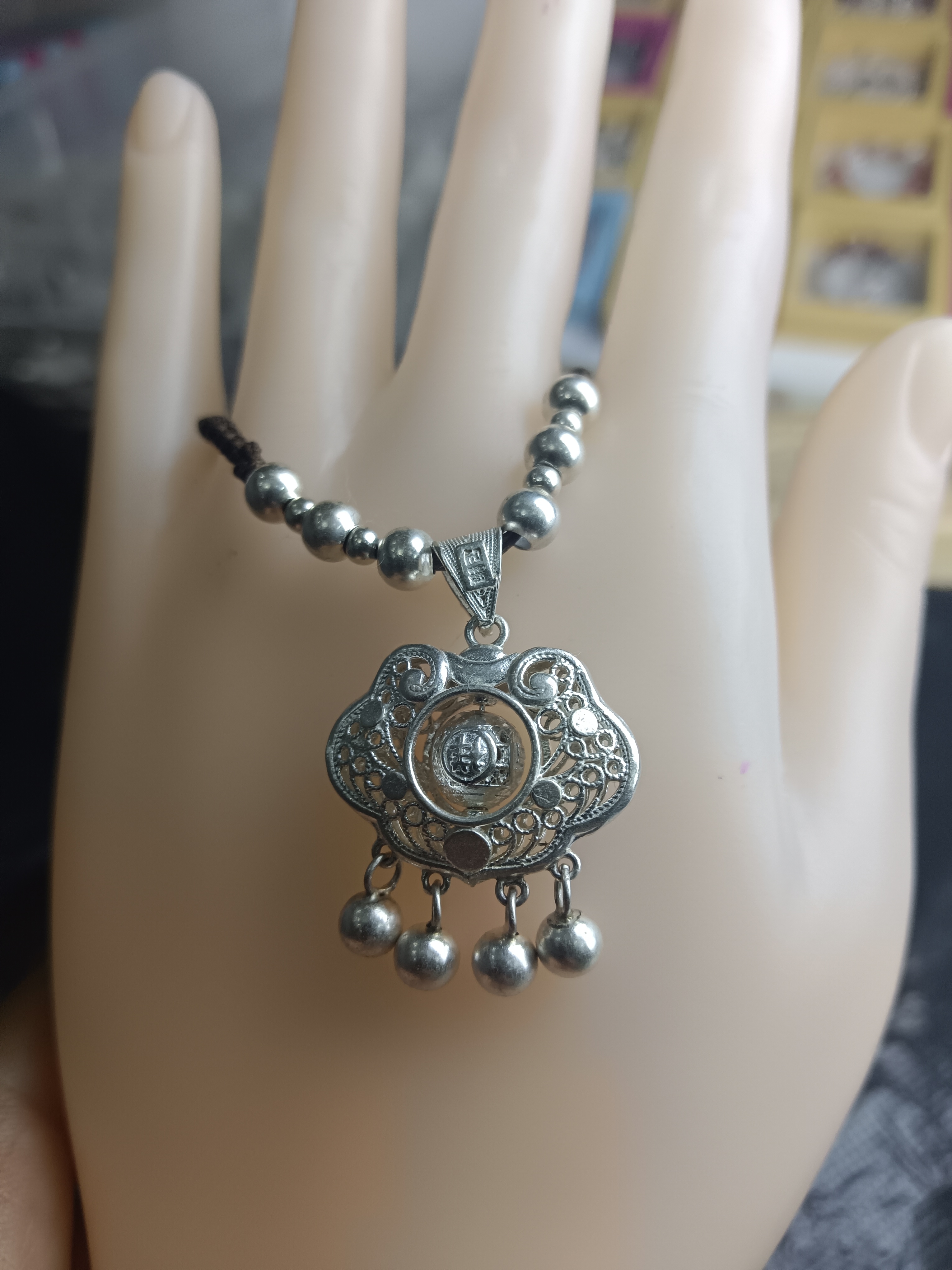 足银银制品 足银999百搭时来运转小福锁