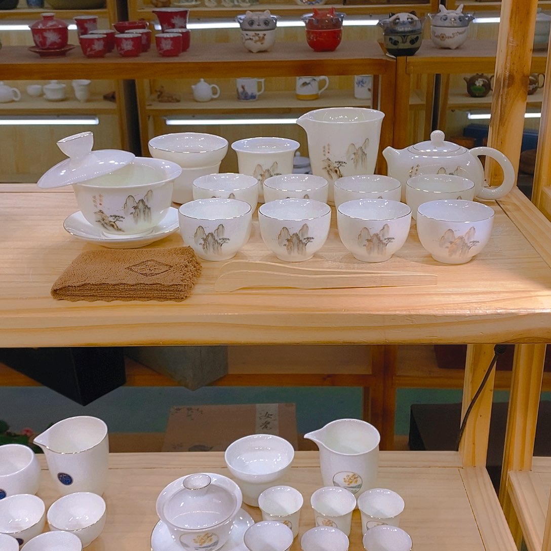 【不止】羊脂玉瓷茶具套装