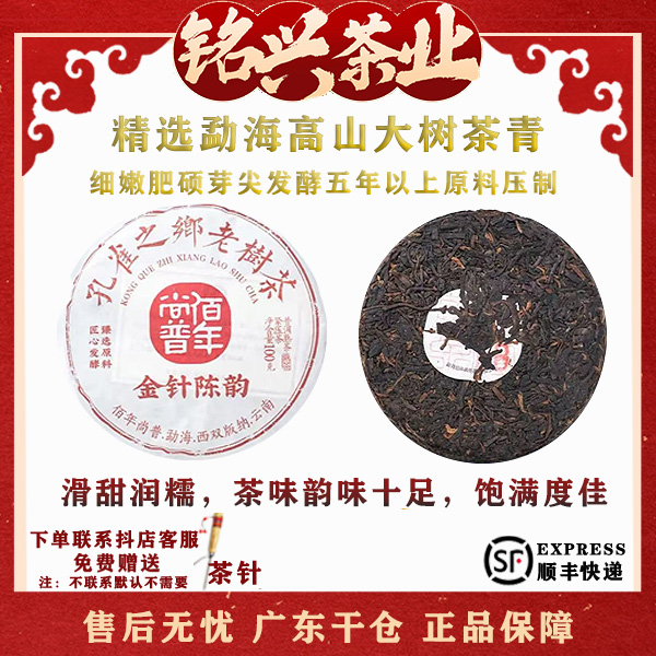 （拍6得8）2024年佰年尚普金针陈韵小饼普洱茶熟茶醇厚绵滑100g/饼