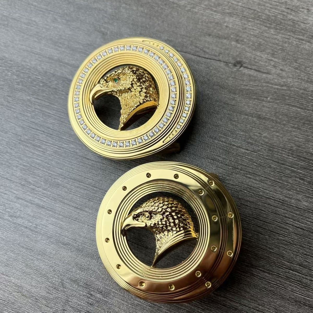 3.8史蒂芬24K黄金不锈钢皮带扣头老鹰头男士腰带扣配件卡子裤带头