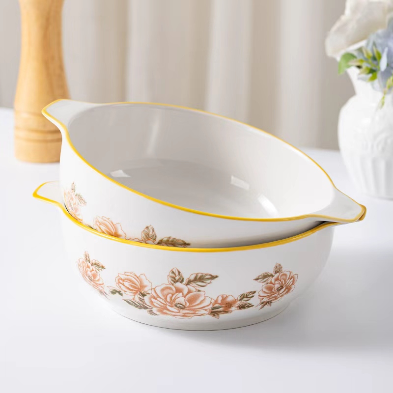 山茶花双耳9.5英寸发2个   野餐餐具   破损联系客服