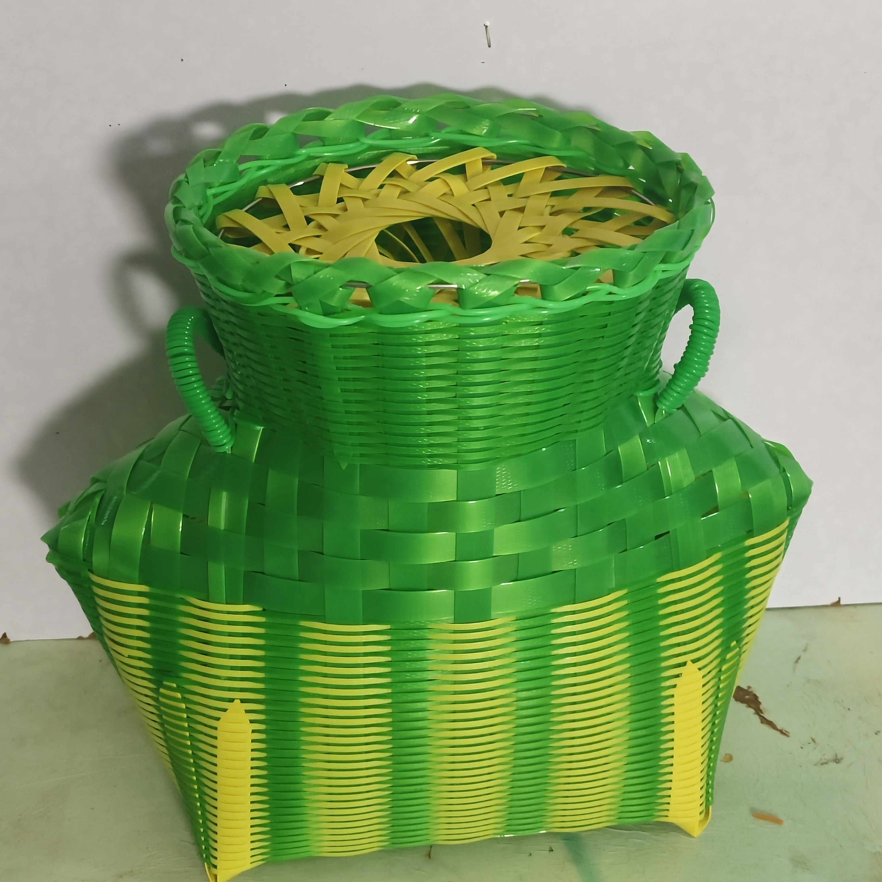 手工编织彩色笆篓鱼篓虾篓家用道具工艺品包邮