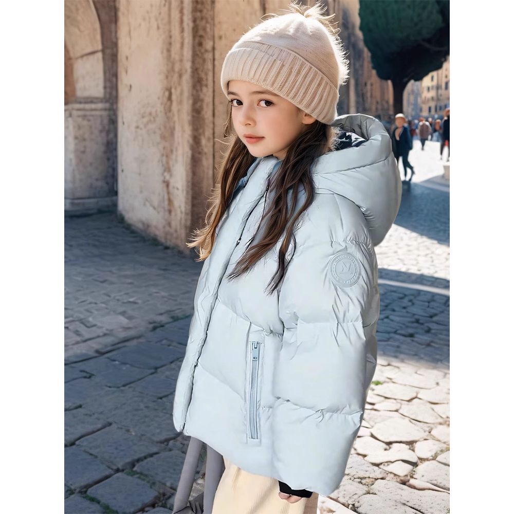 巴拉巴拉男孩女孩女童羽绒服冬季2025中大童短款白鸭绒外套冬装儿