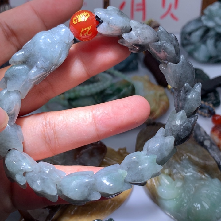 翡翠颈饰未镶嵌保真天然A货翡翠