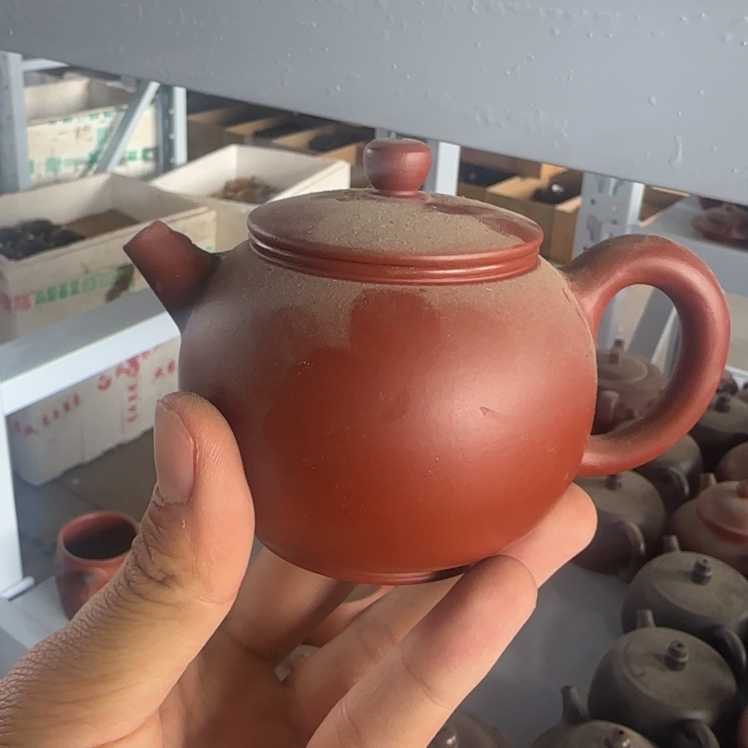 紫砂茶壶朱泥圆珠