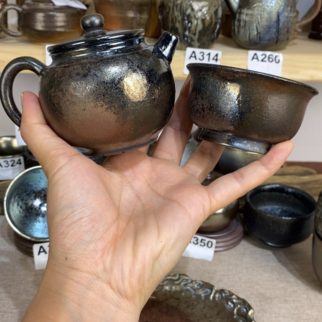 建水紫陶柴烧茶壶
