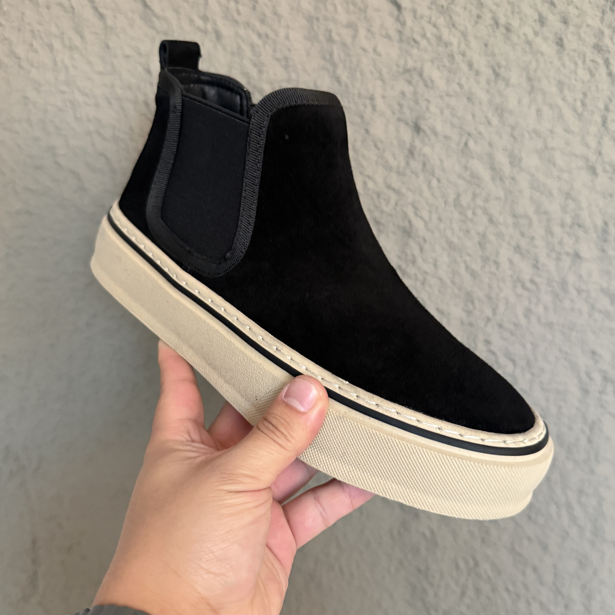 （有单有棉）黑武士切尔西透气极简冬加绒皮鞋百搭翻毛反毛新款防滑