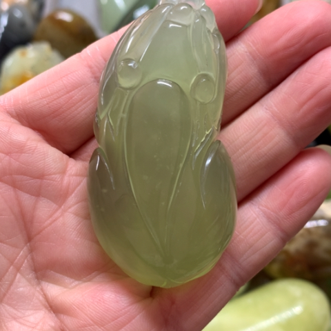 蛇纹石玉未镶嵌手把件