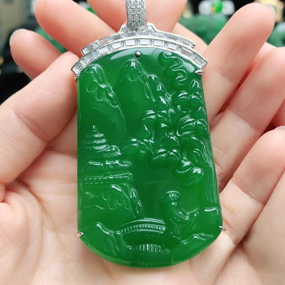 玛瑙/玉髓吊坠银S925镶嵌