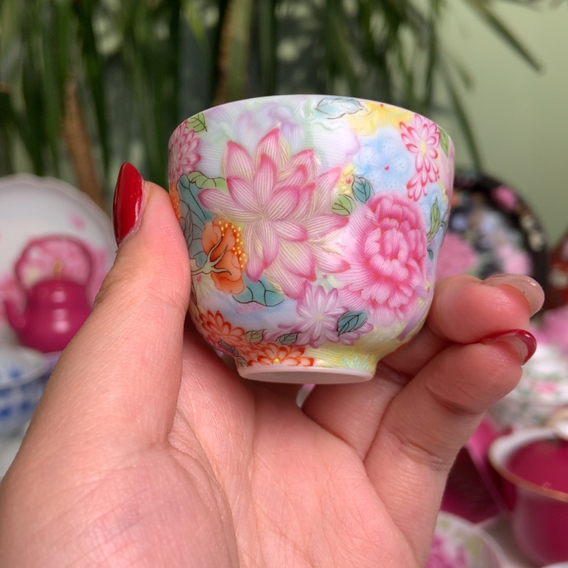 【闪购商品】万花葫芦杯手绘珐琅彩