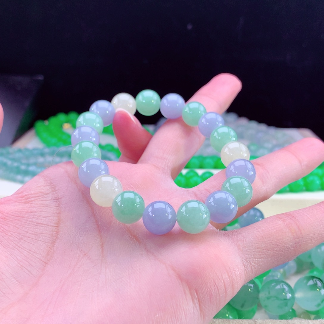 翡翠手链未镶嵌卡10mm