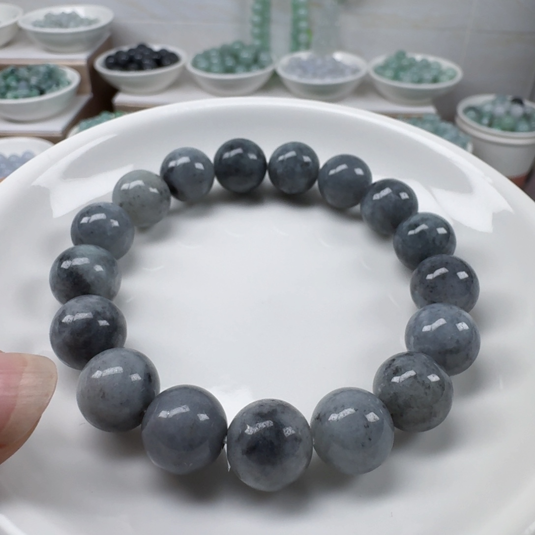 翡翠未镶嵌手链缅甸翡翠A货卡12mm