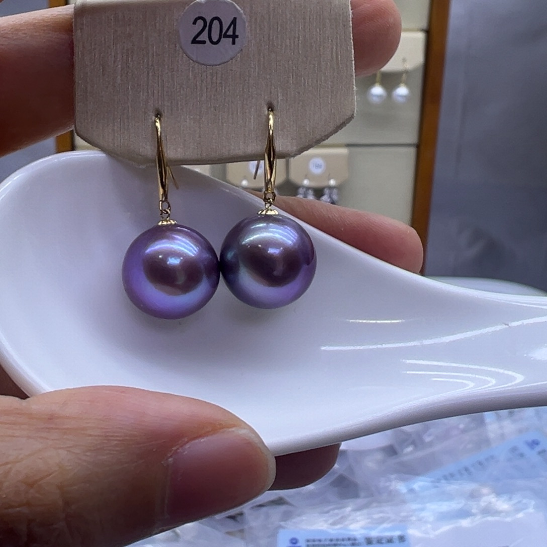 淡水珍珠耳饰18K金镶嵌