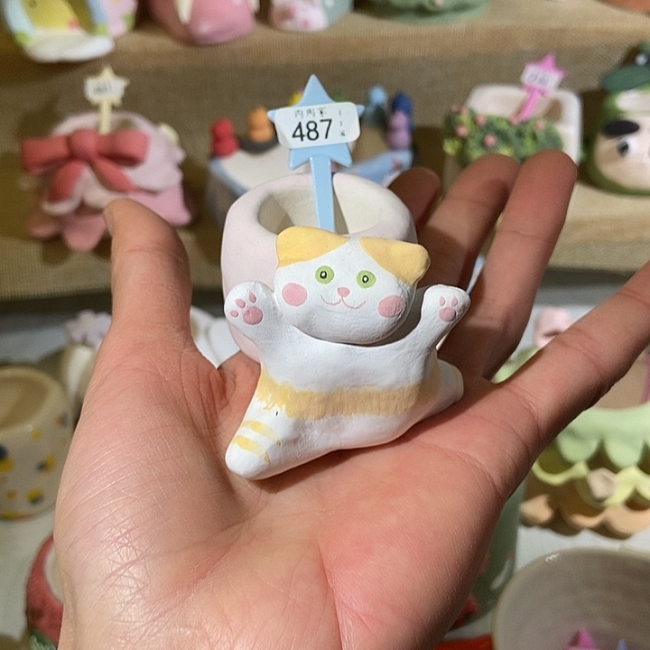 手工手绘盆 满29包邮487