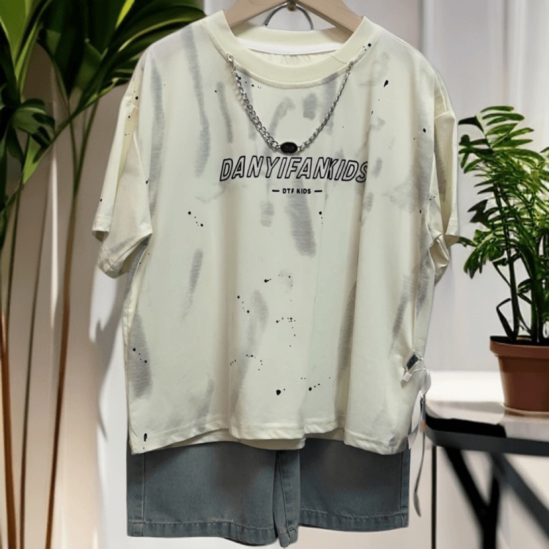 【嘻嘻kids】夏季时尚儿童极简潮牌套装 （82449）