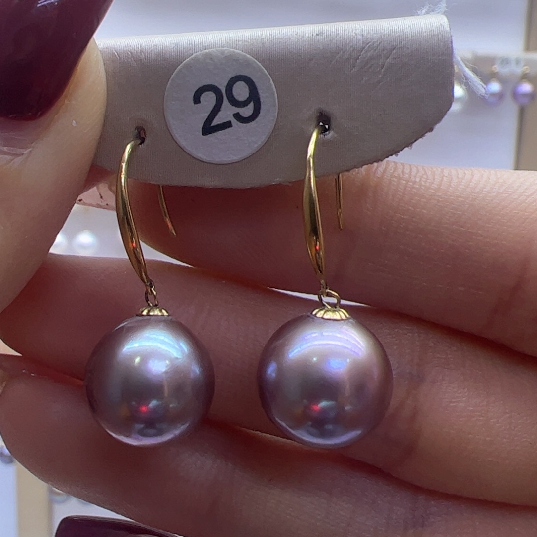 淡水珍珠耳饰18K金镶嵌