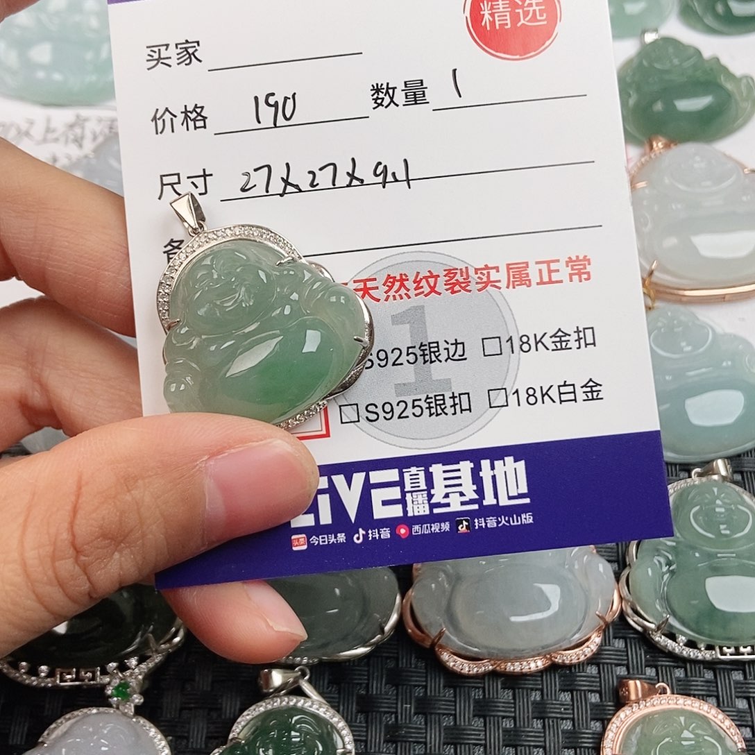 翡翠银S925镶嵌颈饰