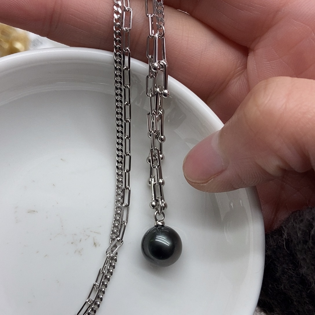 套链银S925镶嵌海水珍珠