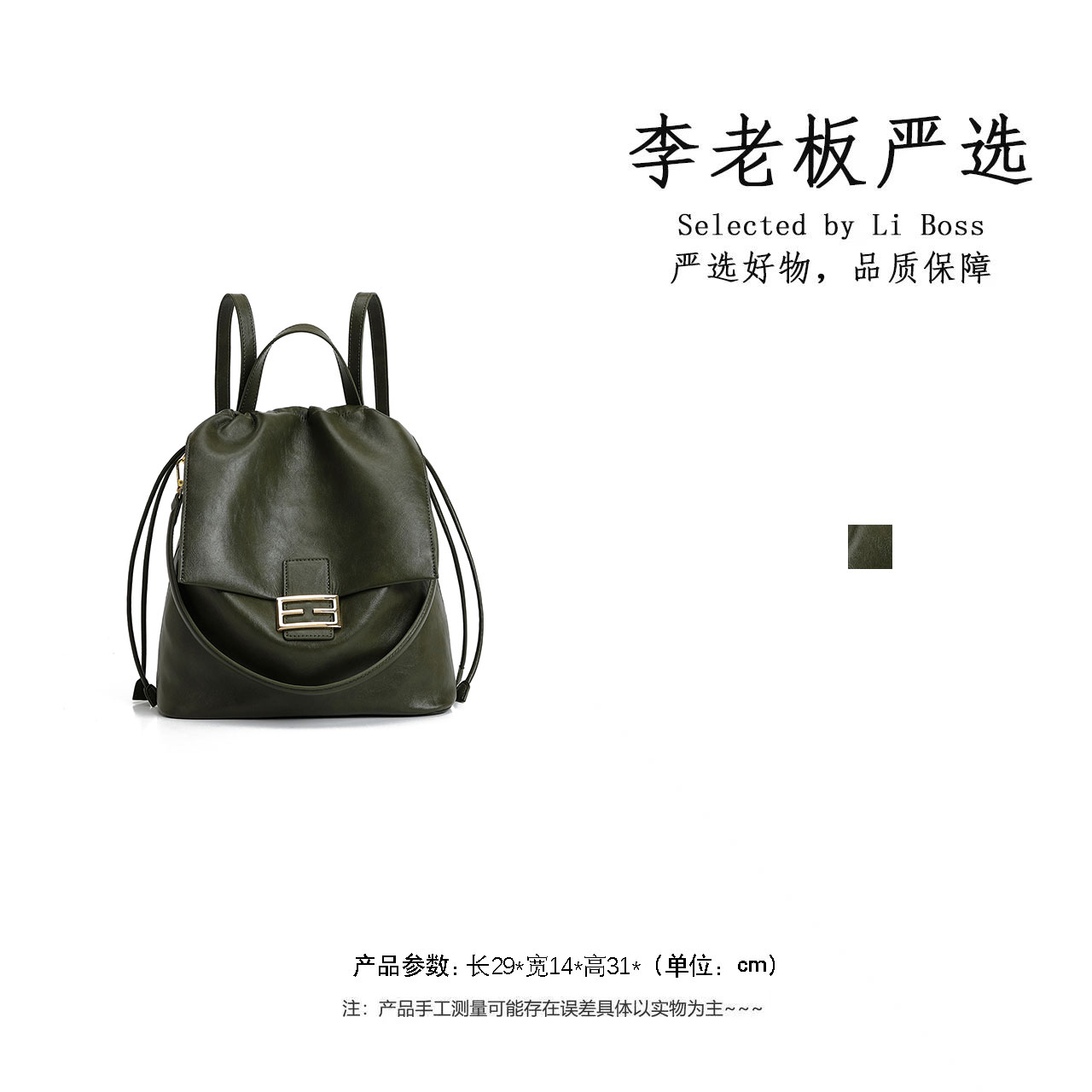 【李老板专属】时尚潮流高级感绿色手提双肩包