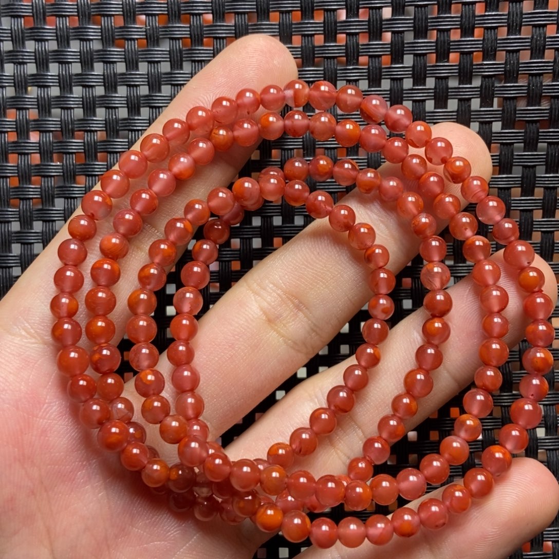 南红玛瑙未镶嵌手链4+’mm