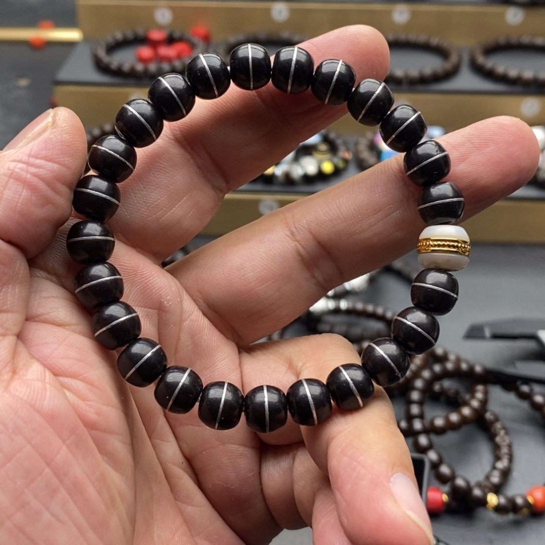 椰蒂手串黑金老型银腰带9❌8