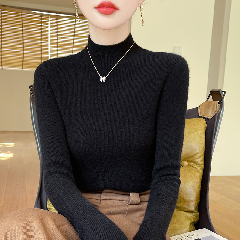 一线成衣毛衣女半高领内搭高级感全无缝春季针织衫打底衫显瘦百搭