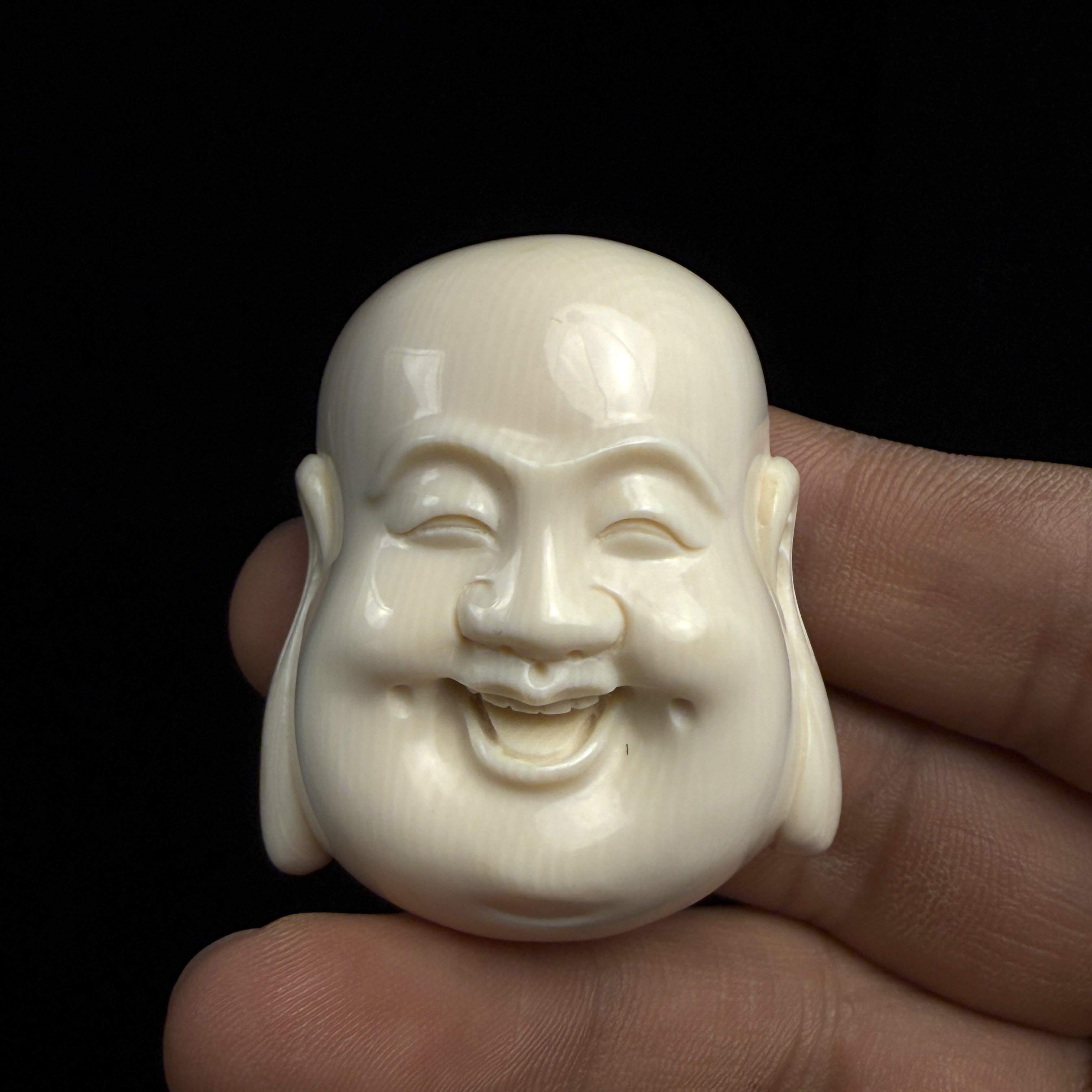 G020天然猛犸 弥勒佛头尺寸44/38/21重32