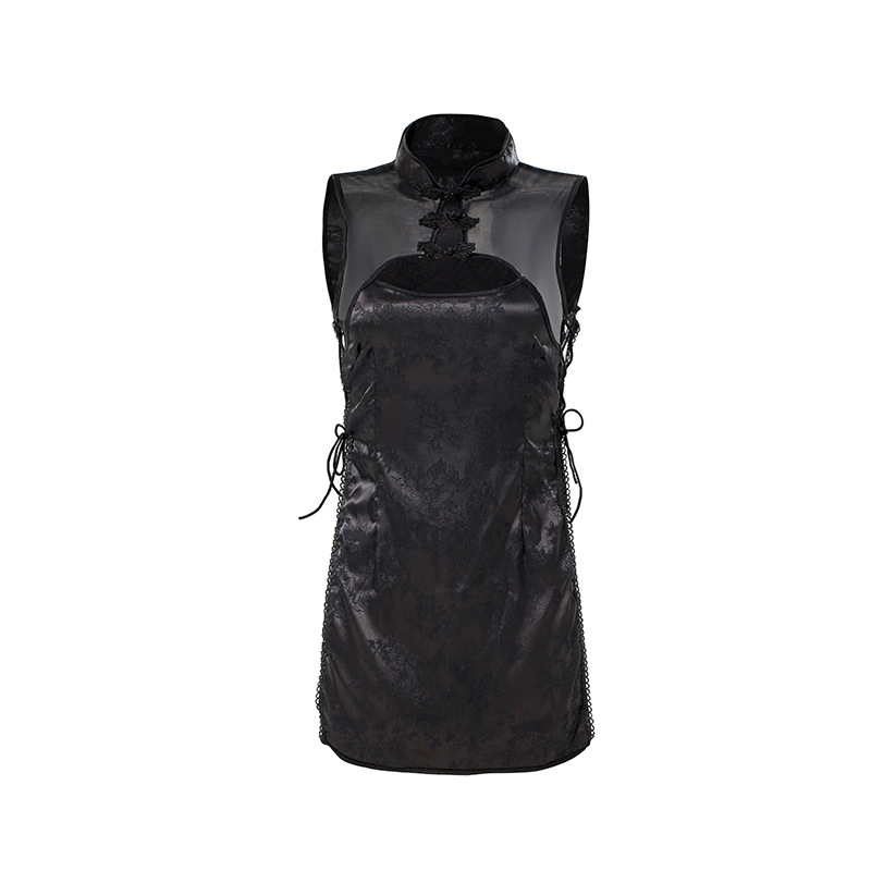 旗袍复古风侧开绑带睡衣睡袍