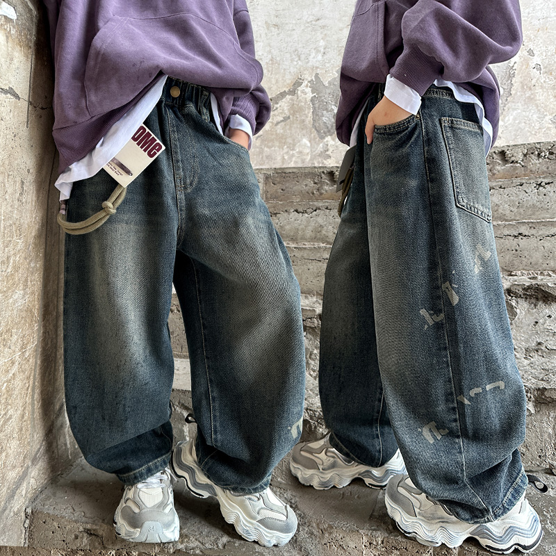 童装男童秋装裤子2025新款牛仔裤中大童男孩秋季青少年长裤春秋款