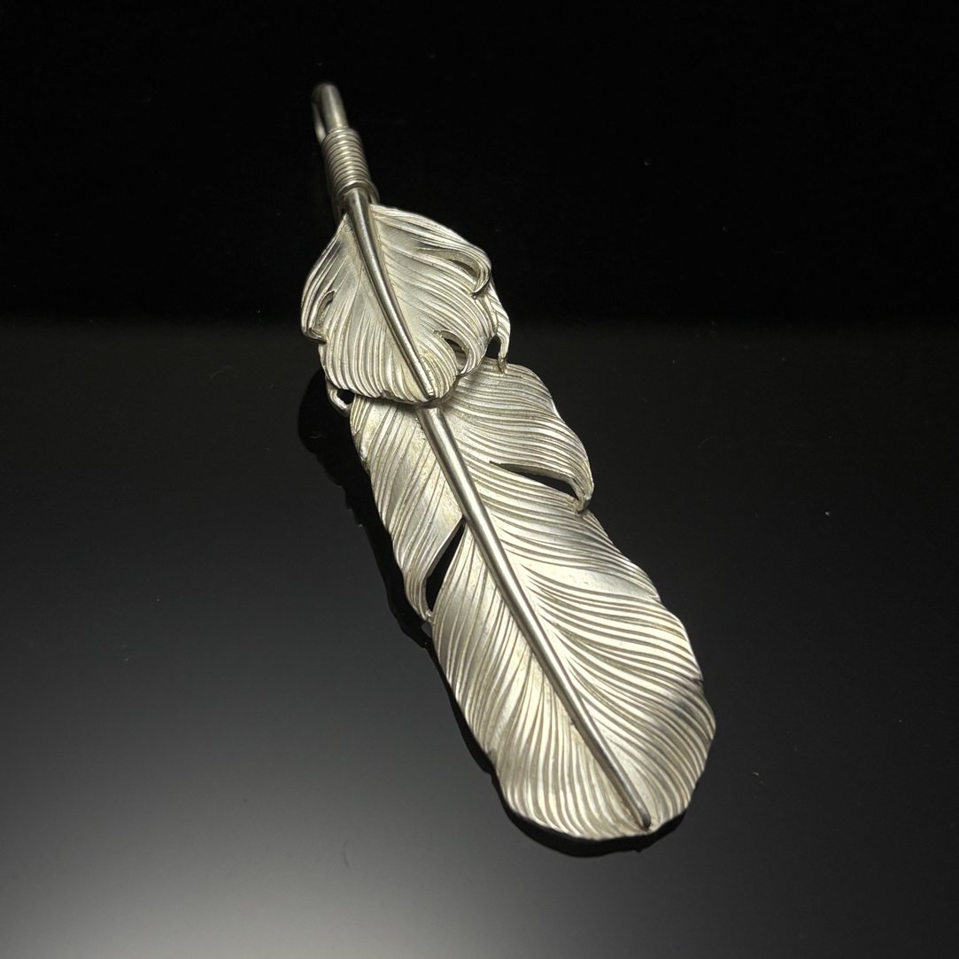 吊坠925银 纯银手工羽毛吊坠印第安银饰小众银制品时尚复古