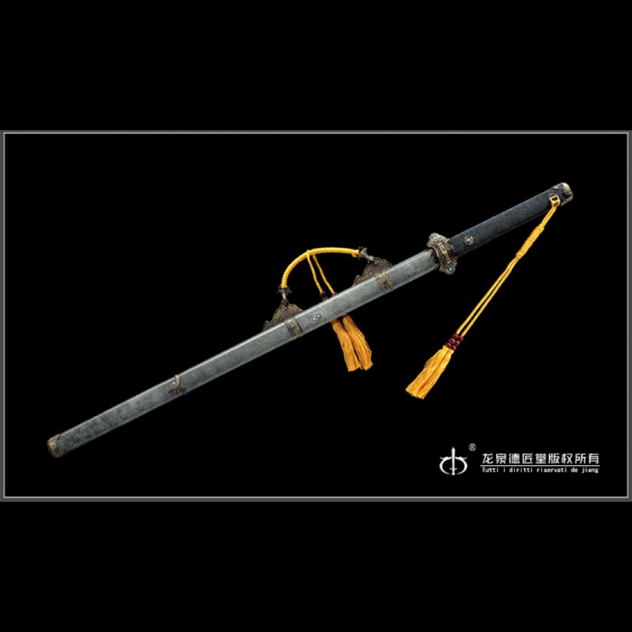 周强【听风】珍品款-地肌钢夹钢唐横刀未开刃