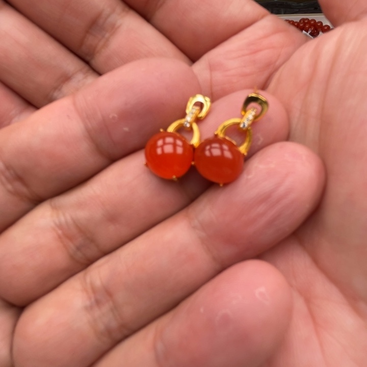 南红玛瑙颈饰银S925镶嵌