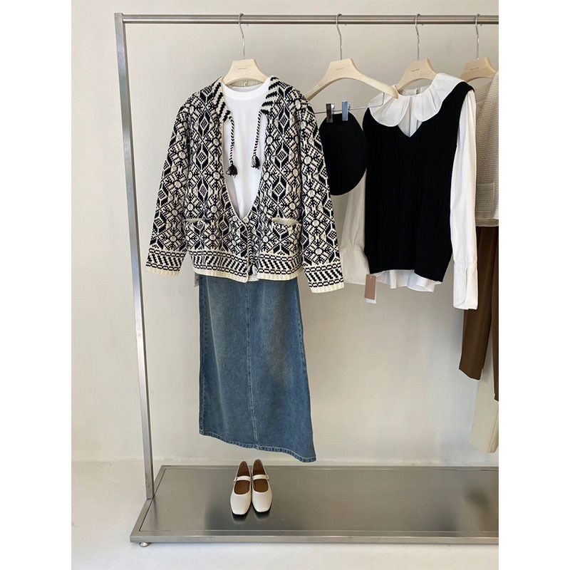 ZMT9913秋季新款小香风高级感小众无扣开衫针织外套毛衣上衣