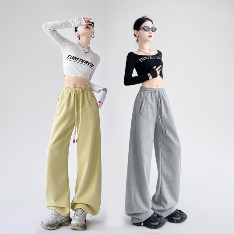 【布小满】轻云裤2025春高定马卡龙美式复古休闲束脚弯刀阔腿裤