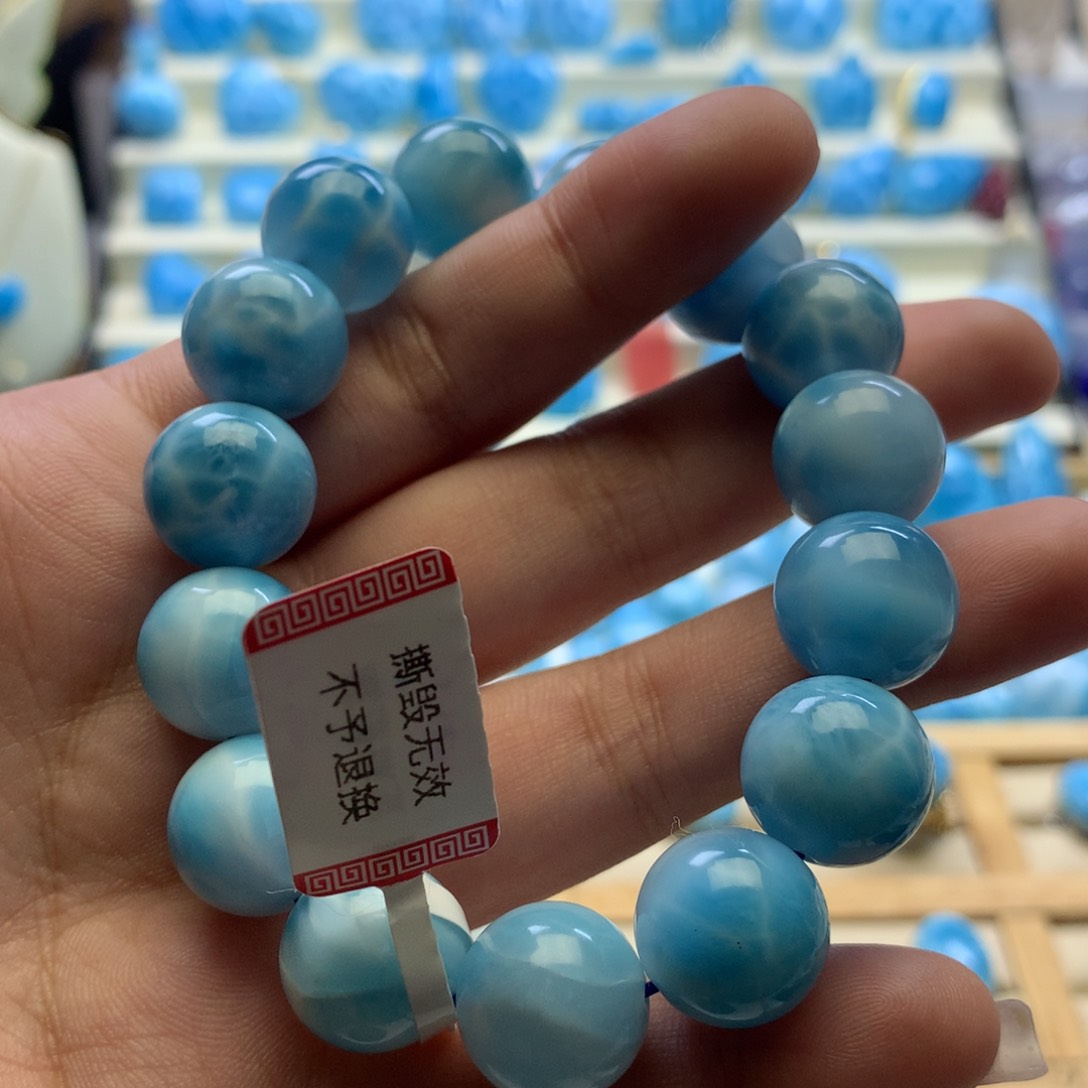 针钠钙石（海纹石）手链未镶嵌?****_