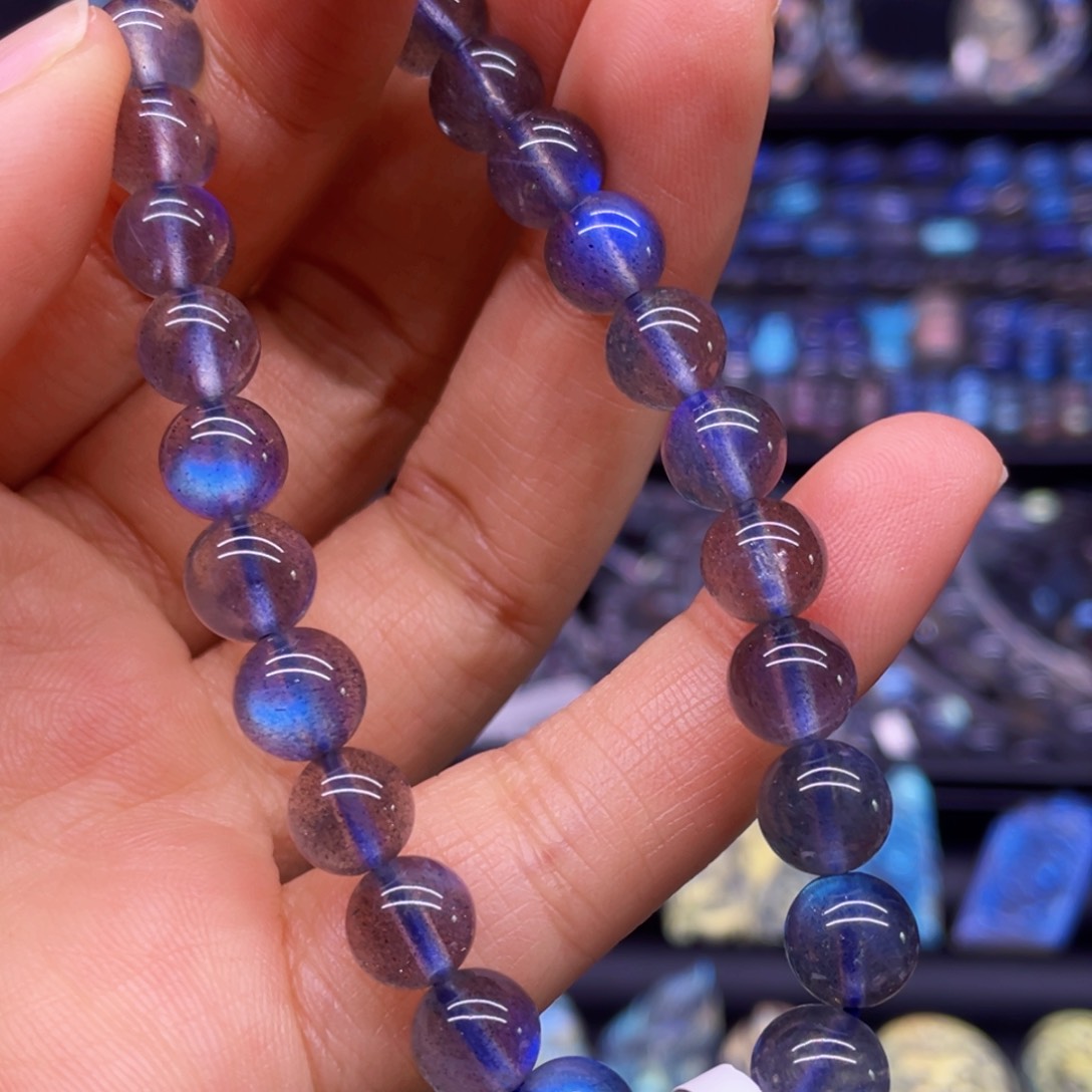 未镶嵌手串长石正***啦7.8左右