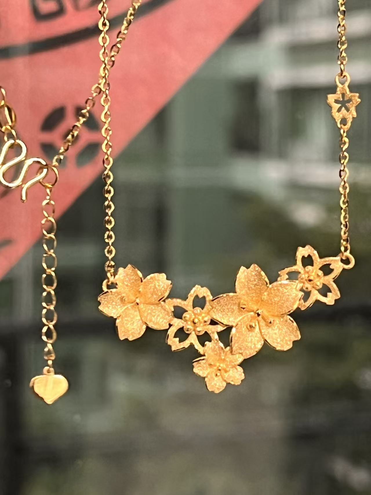 足金999三生花套链5G工艺