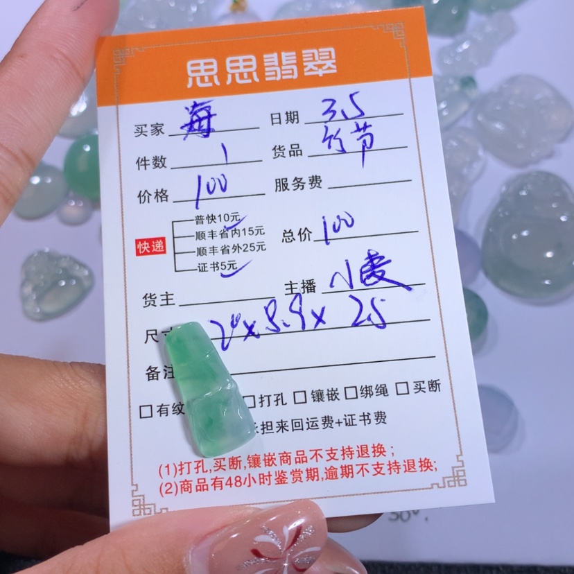 【闪购商品】翡翠颈饰未镶嵌海**宝