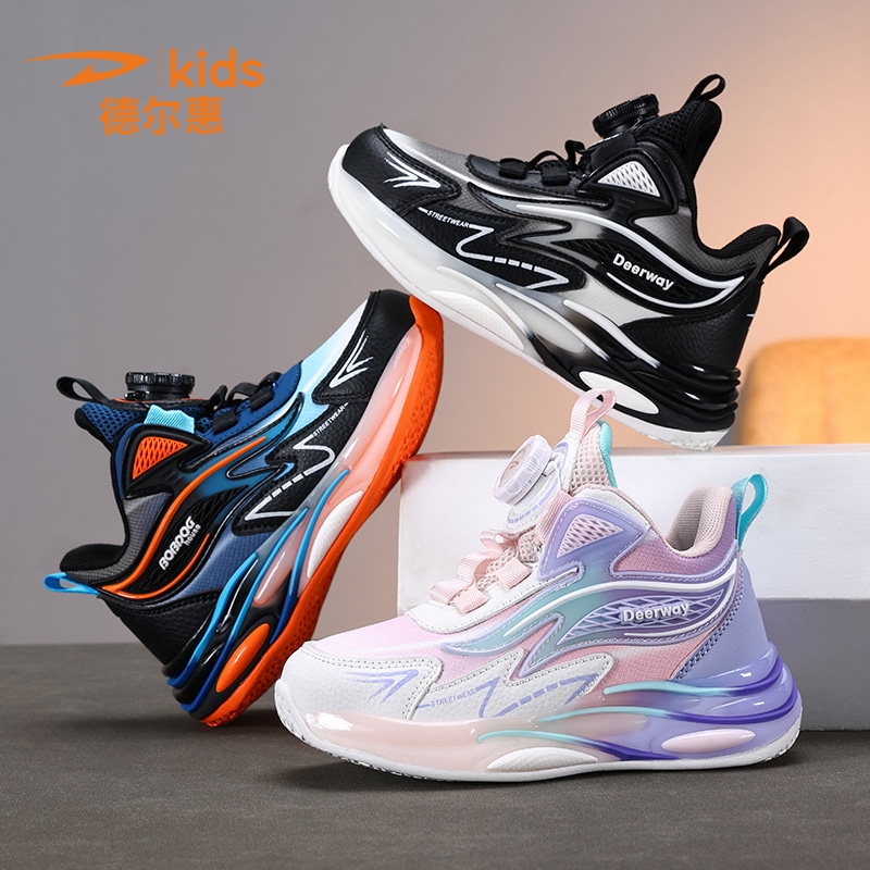德尔惠皮面篮球儿童运动鞋防水童鞋2025秋季男童户外儿童鞋子